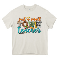 Cream just a small town teacher Heavy Core Tee - texasbilliewilder