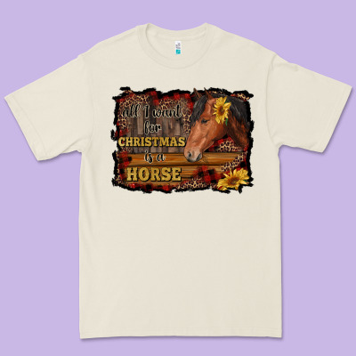 All I Want For Christmas Is A Horse Brown Horse Premium Tee Designed By Ranaportraitstore