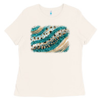 Bone turquoise glitter background Ladies Tee - JahusDesignShop