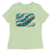 Matcha turquoise glitter background Ladies Tee - JahusDesignShop