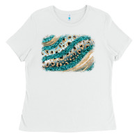 White turquoise glitter background Ladies Tee - JahusDesignShop