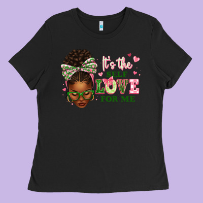 Ladies Tee sorority colors it's the self love for me afro wom