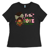 Black sorority colors it's the self love for me afro wom Ladies Tee - texasbilliewilder