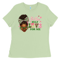 Matcha sorority colors it's the self love for me afro wom Ladies Tee - texasbilliewilder
