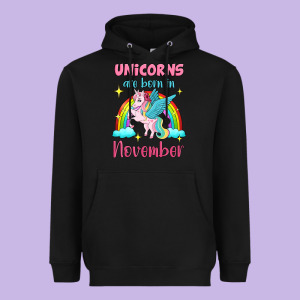 Unicorns Are Born In November Heavyweight Hoodie Designed By Jasminsmagicworld