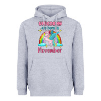 Heather Grey unicorns are born in november Heavyweight Hoodie - Jasminsmagicworld