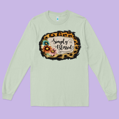 Simply Blessed Long Sleeve Tee Designed By Jasminsmagicworld