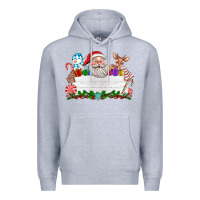 Heather Grey custom name christmas Premium Hoodie - texasbilliewilder