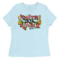 Baby Blue queen of the kitchen Ladies Tee - Zillion Design Studio