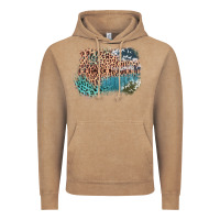 Vintage Coffee Leopard Wood Cowhide Pattern Mixed Western Frame Vintage Hoodie - Bettercallsaul