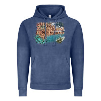 Vintage Denim Leopard Wood Cowhide Pattern Mixed Western Frame Vintage Hoodie - Bettercallsaul