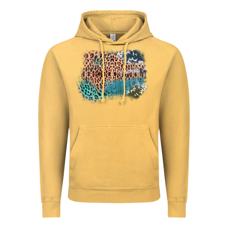 Leopard Wood Cowhide Pattern Mixed Western Frame Vintage Hoodie by Bettercallsaul | Teevron