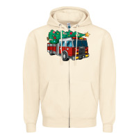 Sandshell christmas fire truck Zipper Hoodie - MaliasSmallBusiness
