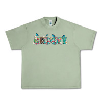 Oil Green groovy with peace  sign flowers Urban Heavy Tee - Artiststas
