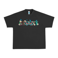 Pigment Black groovy with peace  sign flowers Urban Heavy Tee - Artiststas