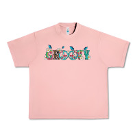 Salmon groovy with peace  sign flowers Urban Heavy Tee - Artiststas