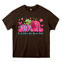 Chocolate Brown in october we wear pink Heavy Core Tee - Zillion Design Studio