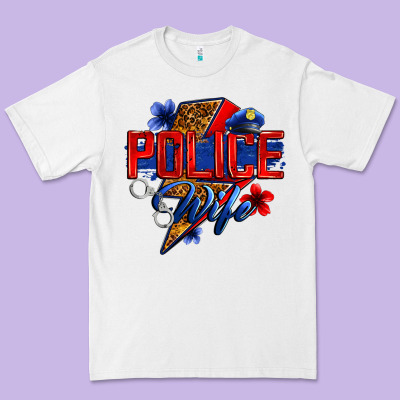 Police Wife With Lightning Bolt Premium Tee Designed By Zillion Design Studio