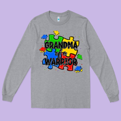 Grandma Of A Warrior Long Sleeve Tee Designed By Jahusdesignshop