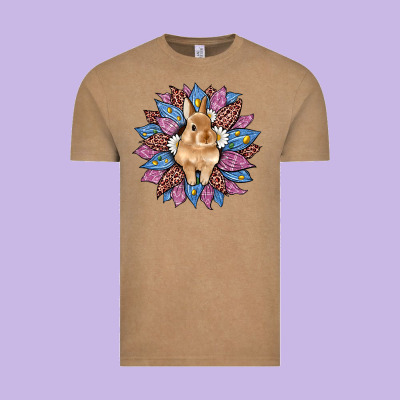 Easter Leopard Bunny Sunflower Vintage Tee Designed By Artiststas