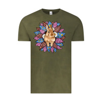 Vintage Olive easter leopard bunny sunflower Vintage Tee - Artiststas