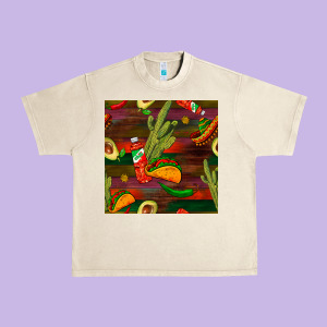 Mexican Food Seamless Pattern Urban Heavy Tee Designed By Bundleandbundleshop