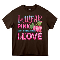 Chocolate Brown i wear pink for someone i love Heavy Core Tee - Zillion Design Studio