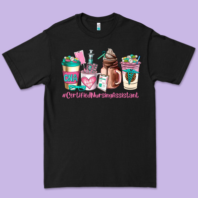 Cerified Nursing Assistant Coffee Cup Premium Tee Designed By Adodesignshop