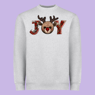 Joy Reindeer Heavyweight Sweatshirt Designed By Adodesignshop