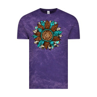 Cloud Purple gemstone cowhide leopard turquoise sunflower Vintage Tee - Artiststas