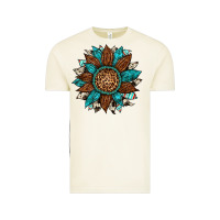 Vintage Arctic gemstone cowhide leopard turquoise sunflower Vintage Tee - Artiststas