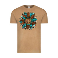 Vintage Camel gemstone cowhide leopard turquoise sunflower Vintage Tee - Artiststas