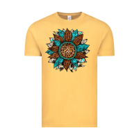 Vintage Mustard gemstone cowhide leopard turquoise sunflower Vintage Tee - Artiststas