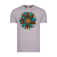 Vintage Zinc gemstone cowhide leopard turquoise sunflower Vintage Tee - Artiststas