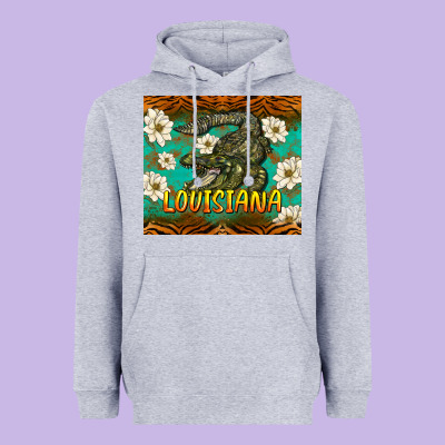 Louisiana Alligator Tumbler Heavyweight Hoodie Designed By Barkaloodesign