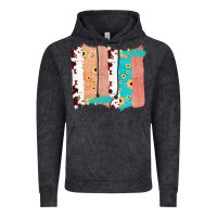 Vintage Black Western Cowhide Sunflower Jute Glitter Farm Life Brush Stroke Vintage Hoodie - Bettercallsaul