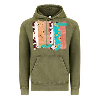 Vintage Olive Western Cowhide Sunflower Jute Glitter Farm Life Brush Stroke Vintage Hoodie - Bettercallsaul