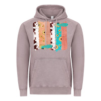Vintage Zinc Western Cowhide Sunflower Jute Glitter Farm Life Brush Stroke Vintage Hoodie - Bettercallsaul