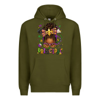 Army Green mardi gras principal afro messy bun Premium Hoodie - texasbilliewilder