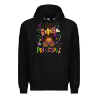 Black mardi gras principal afro messy bun Premium Hoodie - texasbilliewilder