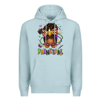 Blue Mist mardi gras principal afro messy bun Premium Hoodie - texasbilliewilder
