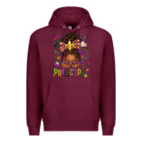 Burgundy mardi gras principal afro messy bun Premium Hoodie - texasbilliewilder