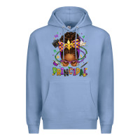 Colony Blue mardi gras principal afro messy bun Premium Hoodie - texasbilliewilder