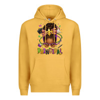 Mustard mardi gras principal afro messy bun Premium Hoodie - texasbilliewilder