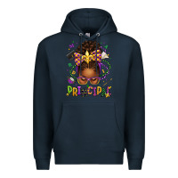 Navy mardi gras principal afro messy bun Premium Hoodie - texasbilliewilder