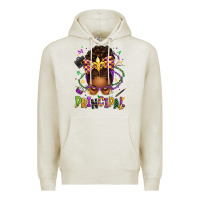 Oatmeal Heather mardi gras principal afro messy bun Premium Hoodie - texasbilliewilder