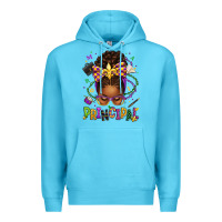 Ocean Blue mardi gras principal afro messy bun Premium Hoodie - texasbilliewilder