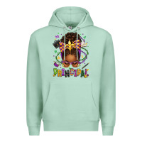 Seafoam mardi gras principal afro messy bun Premium Hoodie - texasbilliewilder