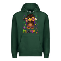 Sports Green mardi gras principal afro messy bun Premium Hoodie - texasbilliewilder