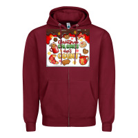 Burgundy christmas calories don't count Zipper Hoodie - MaliasSmallBusiness